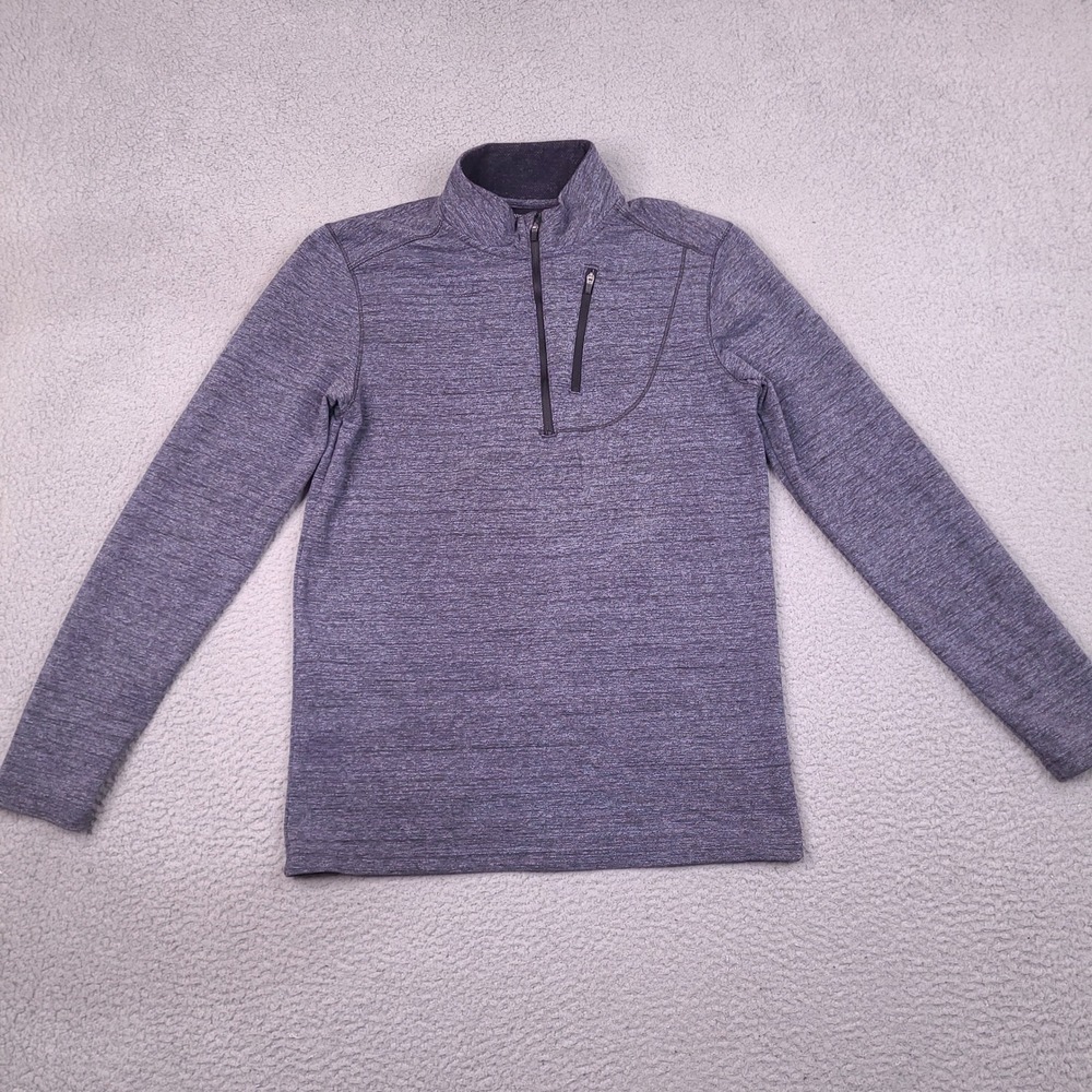 Swiss Tech Mens Small 1/4 Zip Pullover Heather Gray Chest Pocket